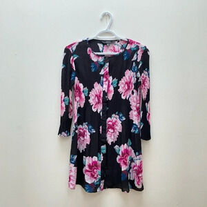 Isaac Mizrahi NYC -  Micro Pleat Peony Print Tunic Top